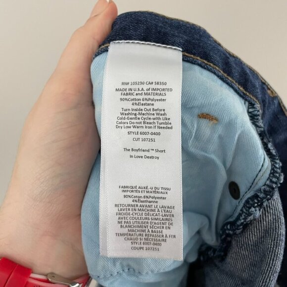 Current/Elliott The Boyfriend Denim Shorts in Love Destroy Size 29 - Picture 4 of 5